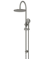 Round Combination Shower Rail 300mm Rose, Three Function Hand Shower