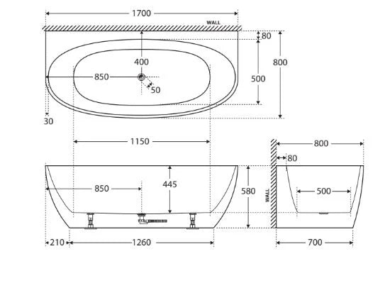 Metro Matte Freestanding Bathtub 1700 - ON SALE!