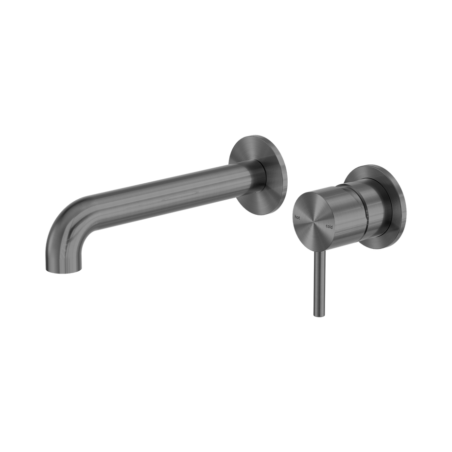 Zen SS316L Wall Basin/Bath Mixer Separate Back Plate 185mm Spout