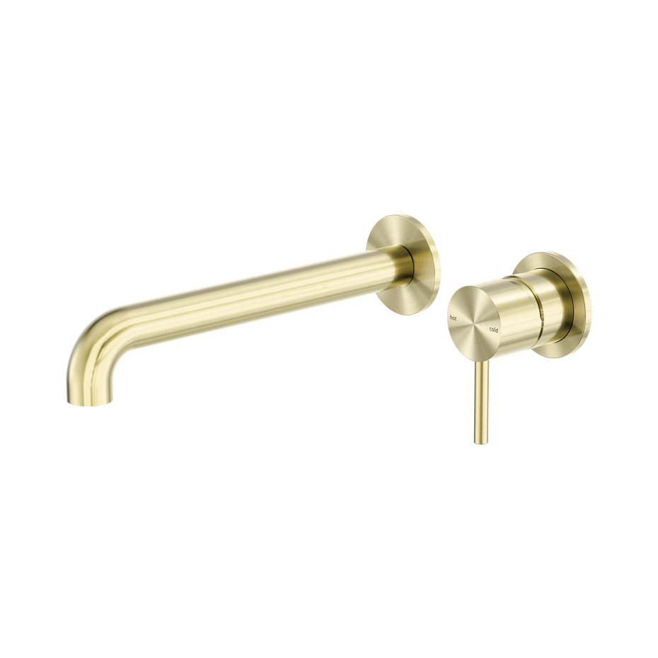 Zen SS316L Wall Basin/Bath Mixer Separate Back Plate 230mm Spout