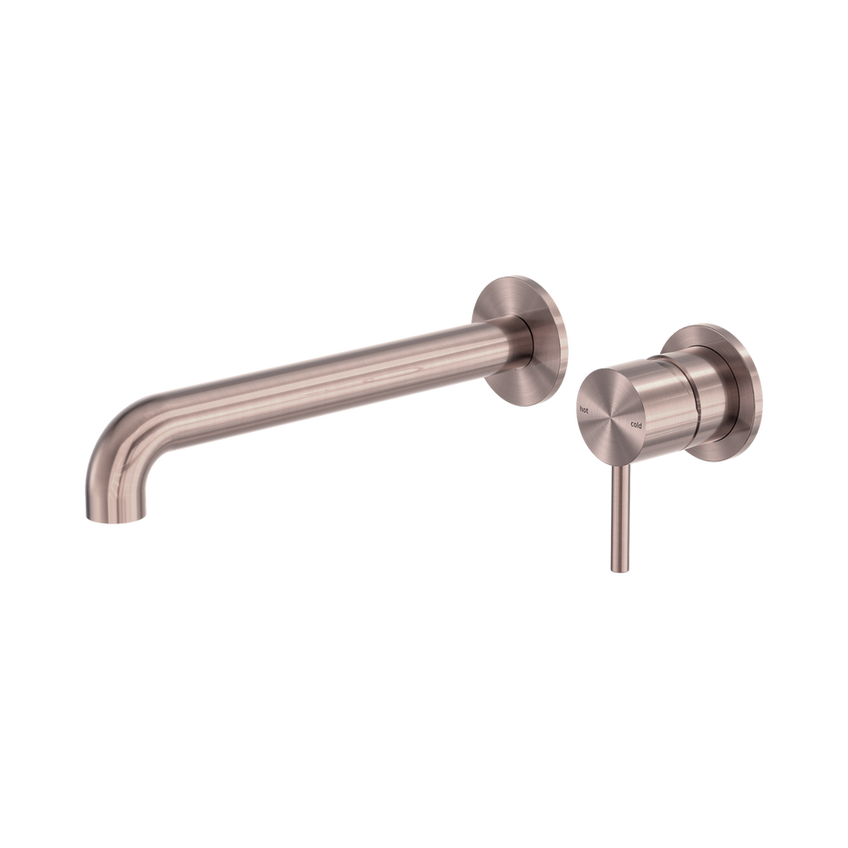 Zen SS316L Wall Basin/Bath Mixer Separate Back Plate 230mm Spout