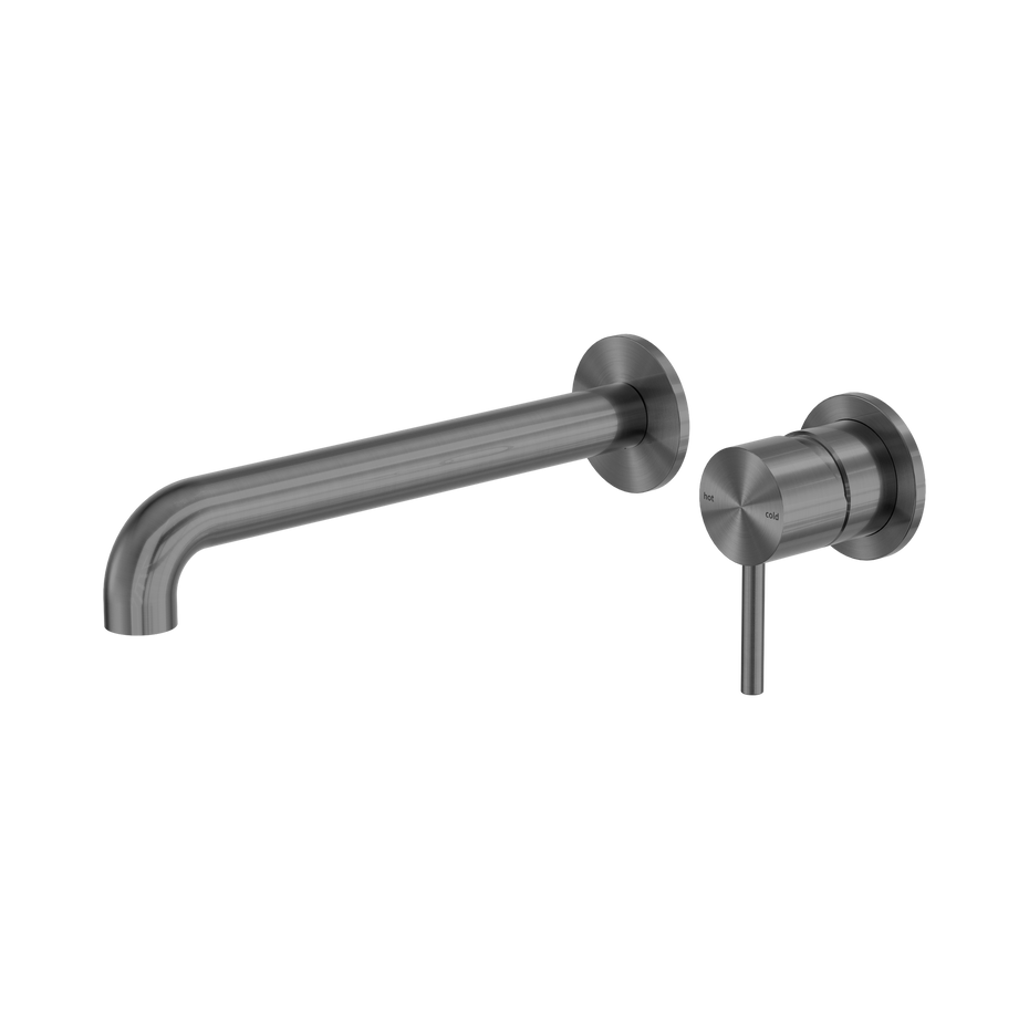 Zen SS316L Wall Basin/Bath Mixer Separate Back Plate 230mm Spout