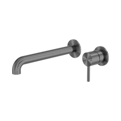 Zen SS316L Wall Basin/Bath Mixer Separate Back Plate 230mm Spout