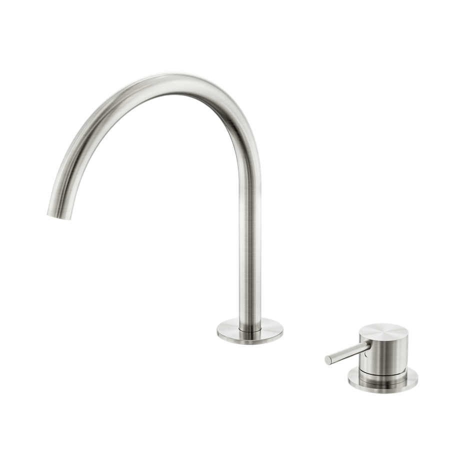 Mecca Hob Bath/Kitchen Mixer Set Arc Spout