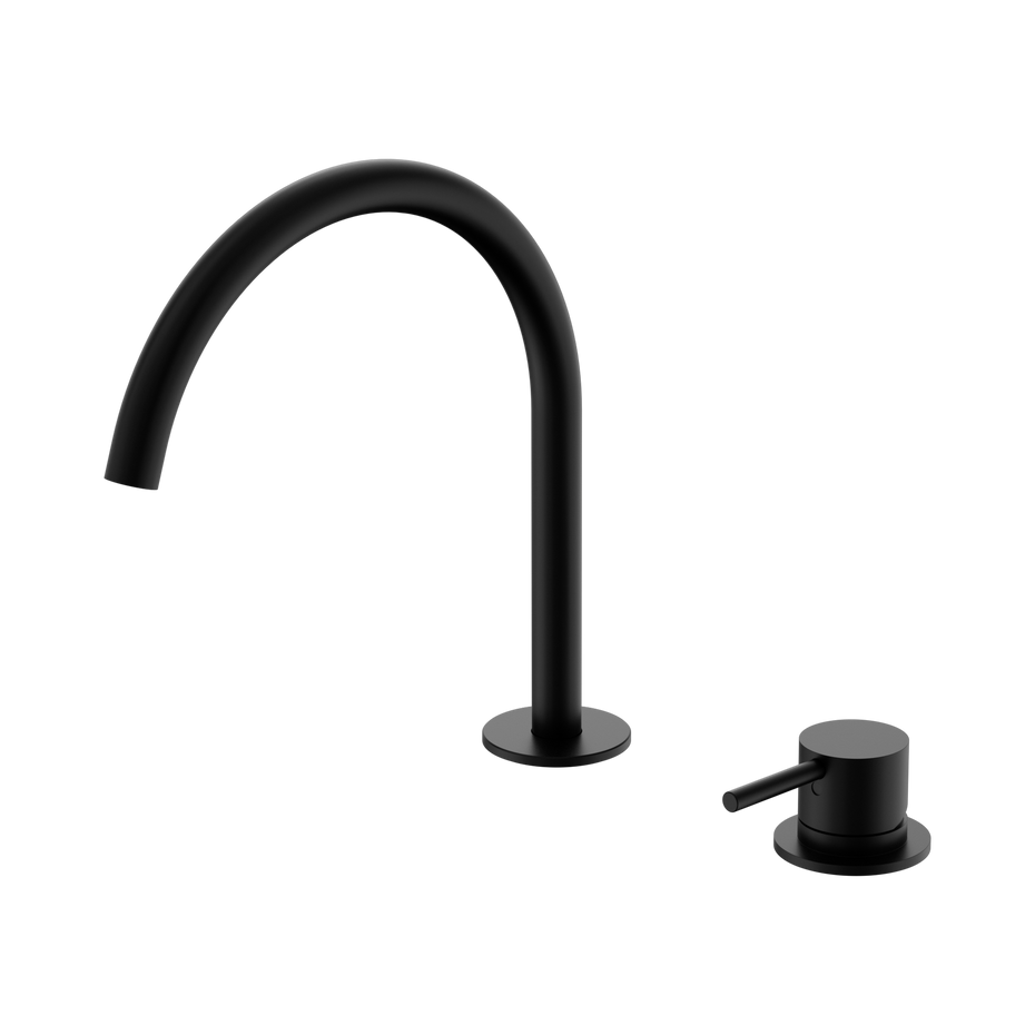 Mecca Hob Bath/Kitchen Mixer Set Arc Spout