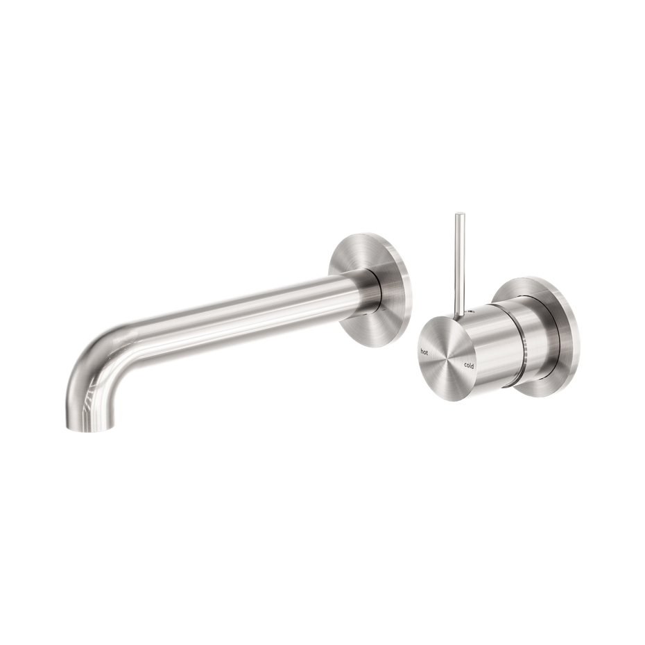 Mecca Wall Basin/Bath Mixer Separate Back Plate Handle Up 120mm