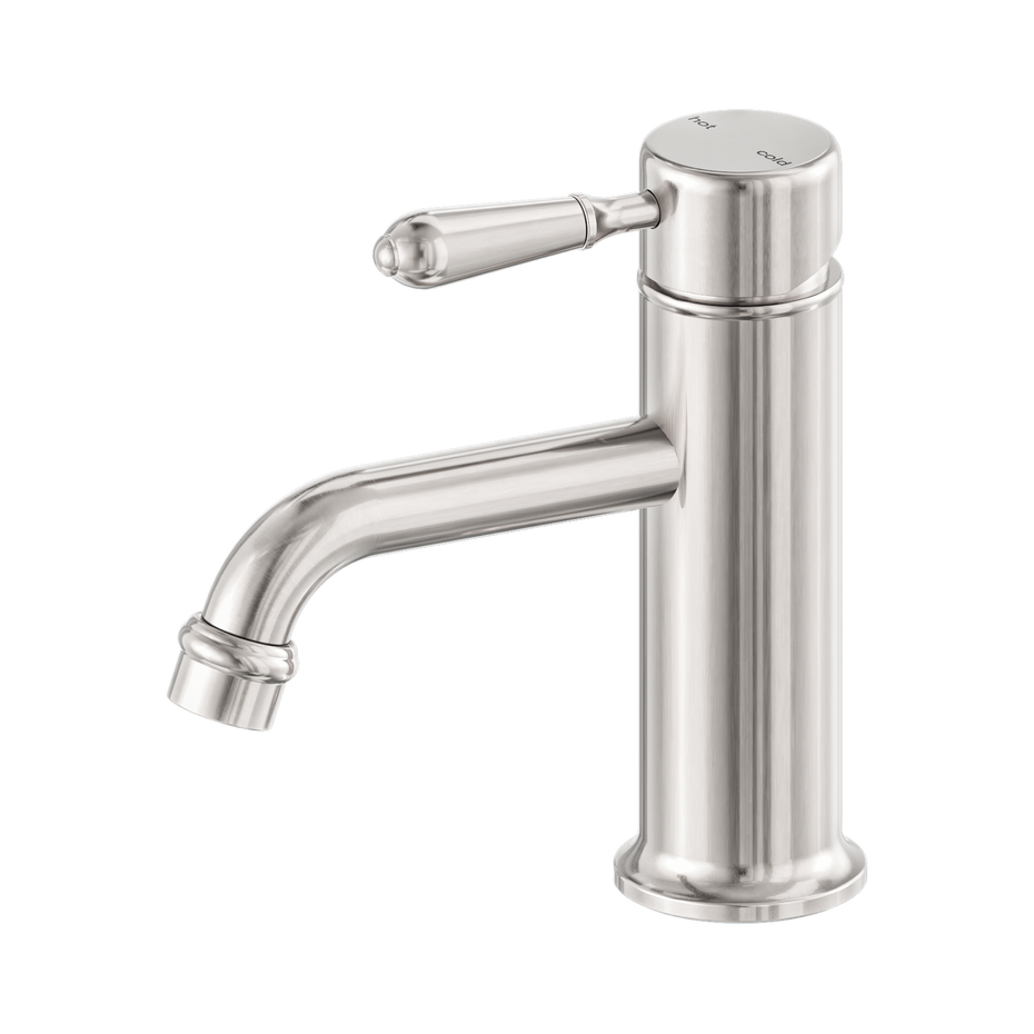 York Straight Basin Mixer With Metal Lever