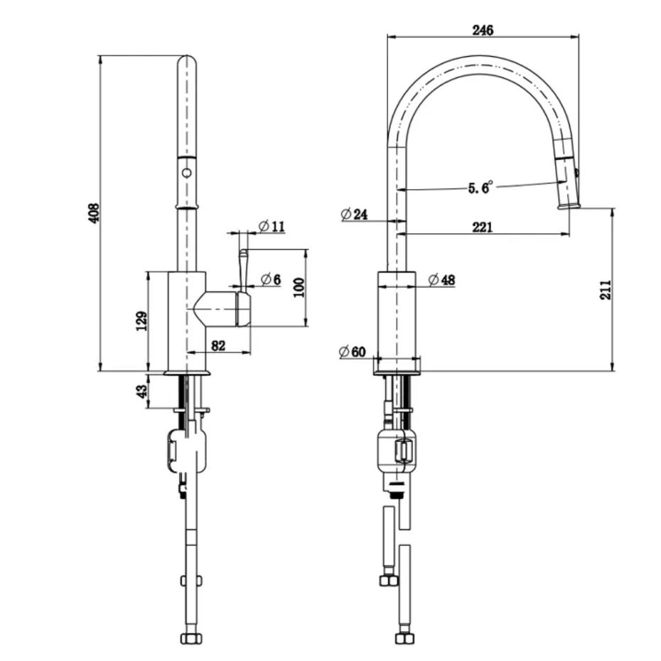 Mica Heritage Pull-Out Sink Mixer