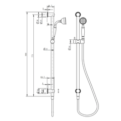 Mica Heritage Shower Rail