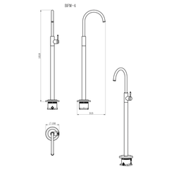 Mica Heritage Freestanding Bath Mixer