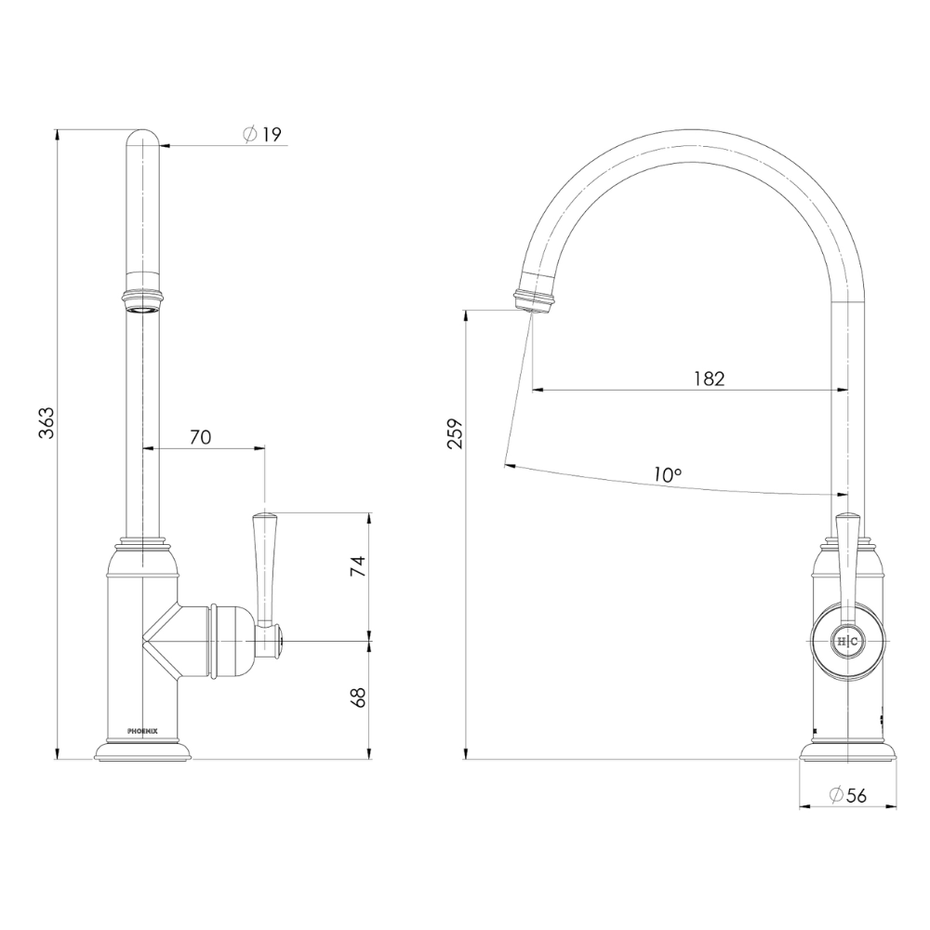 Cromford Sink Mixer 180mm