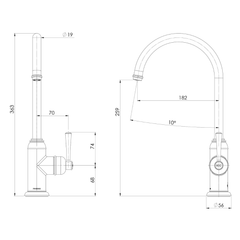 Cromford Sink Mixer 180mm