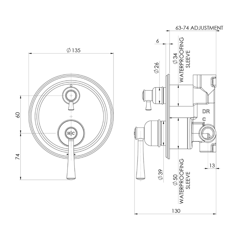 Cromford SwitchMix Shower / Bath Diverter Mixer (Complete Kit)