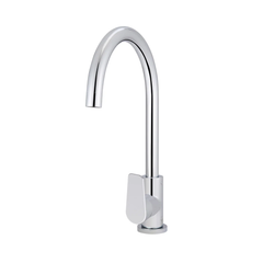 Meir - Round Gooseneck Kitchen Mixer Tap with Paddle Handle