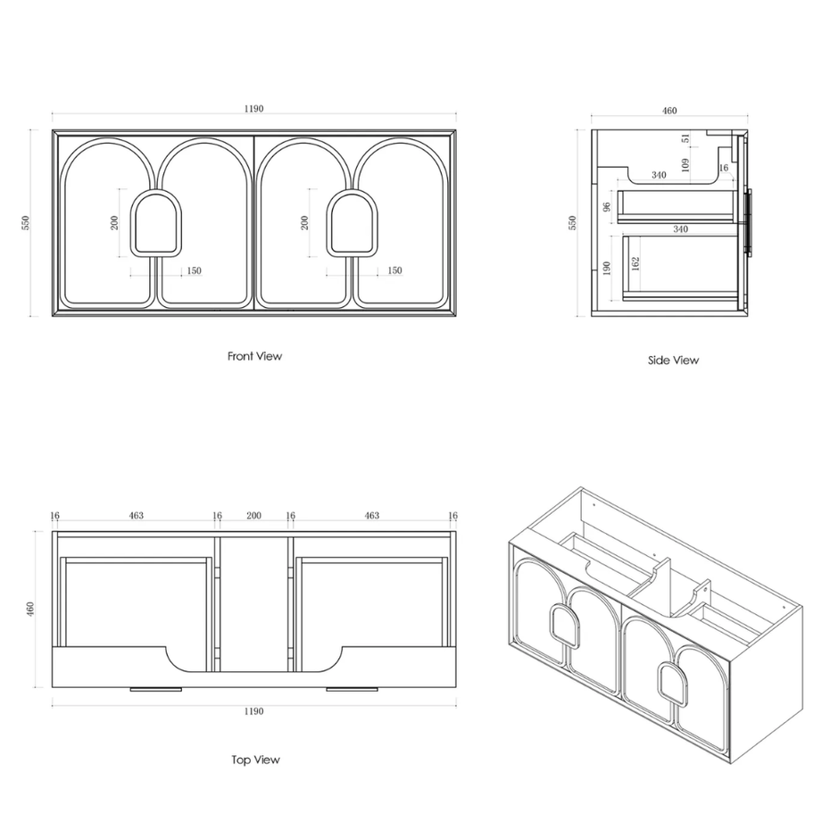 Laguna Timber finish 1200 Wall Hung Vanity