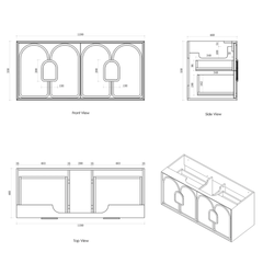 Laguna Timber finish 1200 Wall Hung Vanity