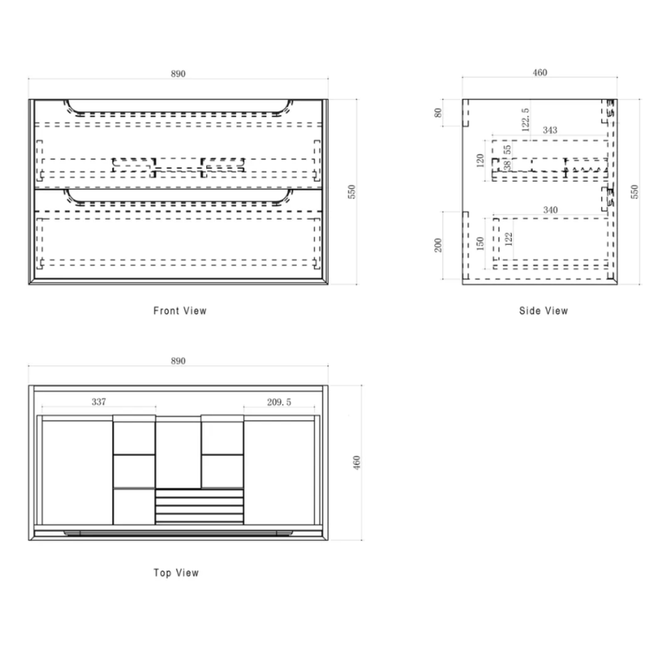 Byron Natural Oak Vanity - 900mm