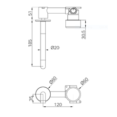 Serenity Wall Basin Set 185mm Spout With Metal Handle