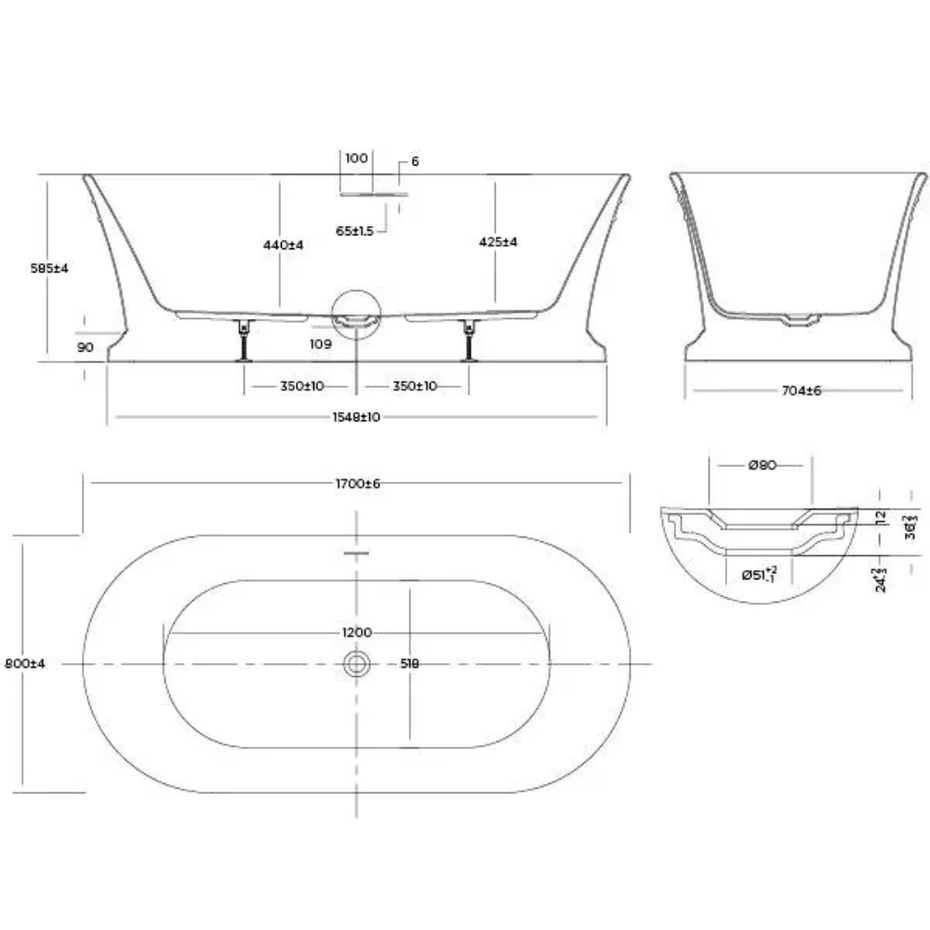 Oasis Freestanding Bath Tub