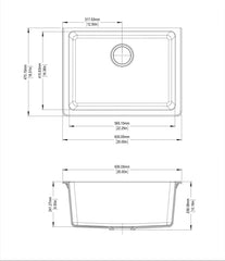 Granite Quartz Stone Undermount Kitchen Sink Single Bowl OX6347.KS