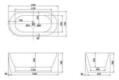 Gina Corner Bath - Gloss/Matte White