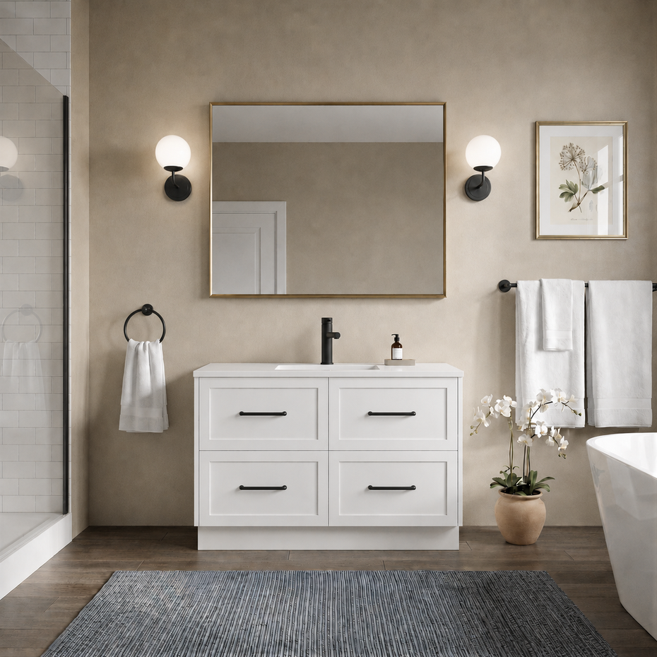 Lily 1200mm Hampton Shaker Style Freestanding Bathroom Vanity