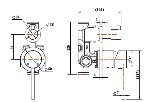 Star Mini Shower Diverter Mixer