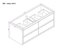Sahara 1500 Double Wall Hung Messmate Timber Bathroom Vanity