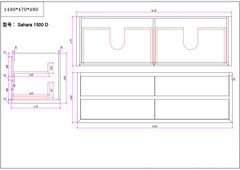 Sahara 1500 Double Wall Hung Messmate Timber Bathroom Vanity