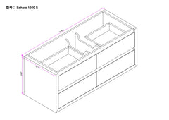 Sahara 1500 Single Wall Hung Messmate Timber Bathroom Vanity