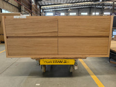Sahara (MK2) 1500mm D Wall Hung Natural Oak Timber Veneer Bathroom Vanity