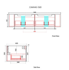 Savio Wall Hung 1500mm