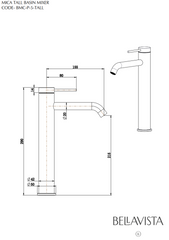 BELLA VISTA Mica Tall Basin Mixer- Brushed Nickel