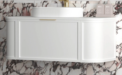 HAMPSHIRE 1200MM SATIN WHITE WALL HUNG CURVE VANITY