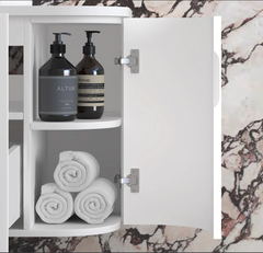 HAMPSHIRE 1200MM SATIN WHITE WALL HUNG CURVE VANITY