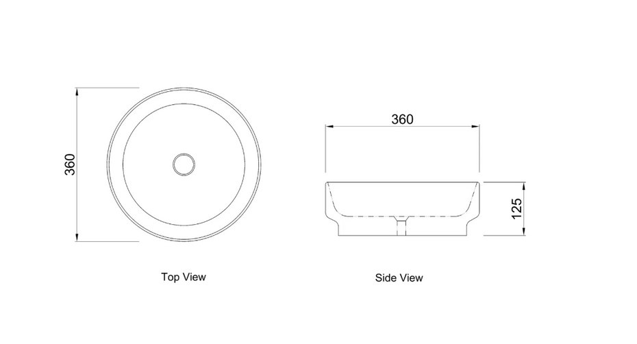 360mm Chloe Basin 360x360x125MM - Available in Matte/Gloss White