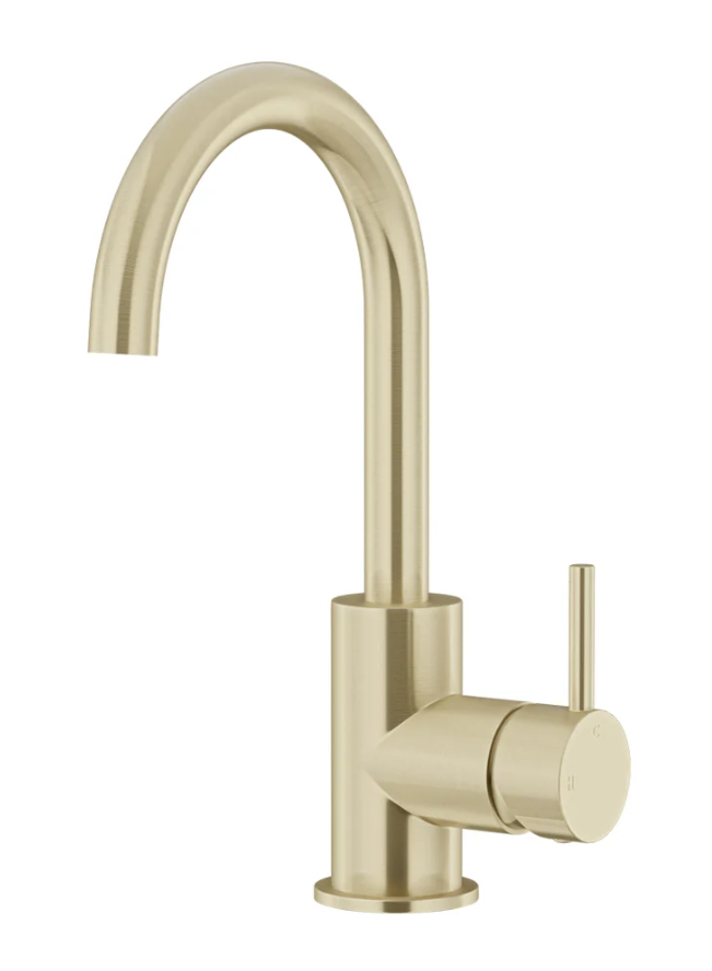 Meir - Round Gooseneck Basin Mixer with Cold Start