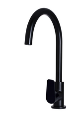 Meir - Round Gooseneck Kitchen Mixer Tap with Paddle Handle