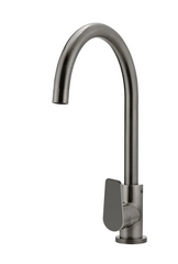 Meir - Round Gooseneck Kitchen Mixer Tap with Paddle Handle