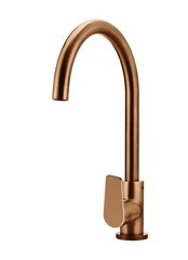 Meir - Round Gooseneck Kitchen Mixer Tap with Paddle Handle