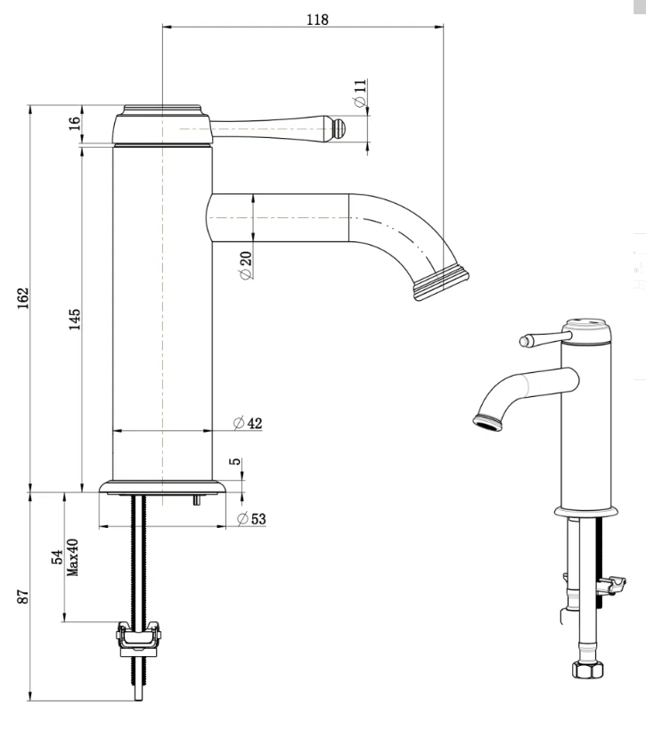 Mica Heritage Basin Mixer