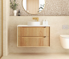 Byron Fluted Woodland Oak Wall Hung Vanity