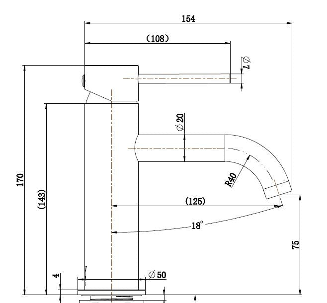 'STEEL' Short Basin Mixer