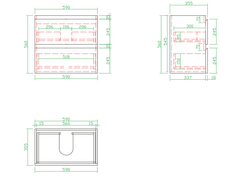 Slim X 600mm Narrow Bathroom Vanity Wall Hung