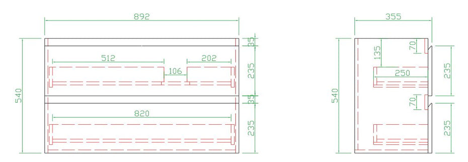 Slim X 900mm Narrow Bathroom Vanity Wall Hung