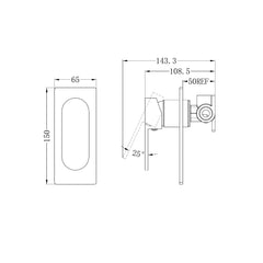 Ecco Shower Mixer Rectangular Back Plate