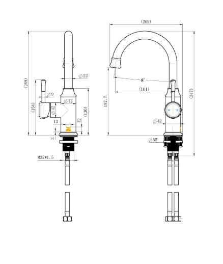 Montpellier Gooseneck High Rise Basin Mixer