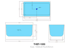 Theo Bathtub - 1000mm -1700mm Available