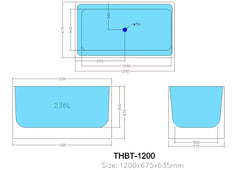 Theo Bathtub - 1000mm -1700mm Available