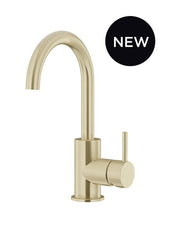 Round Gooseneck Basin Mixer with Cold Start